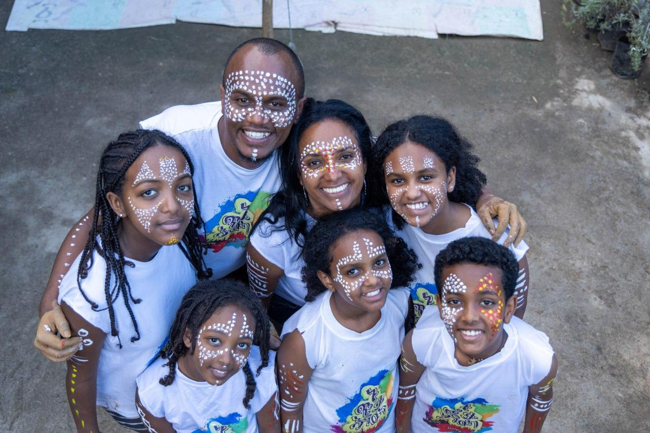 Families gathered at a Nu Chika Enabuka cultural celebration